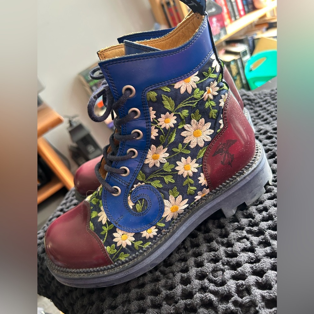 John Fluevog Floral Derby Swirls. W8